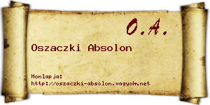 Oszaczki Absolon névjegykártya